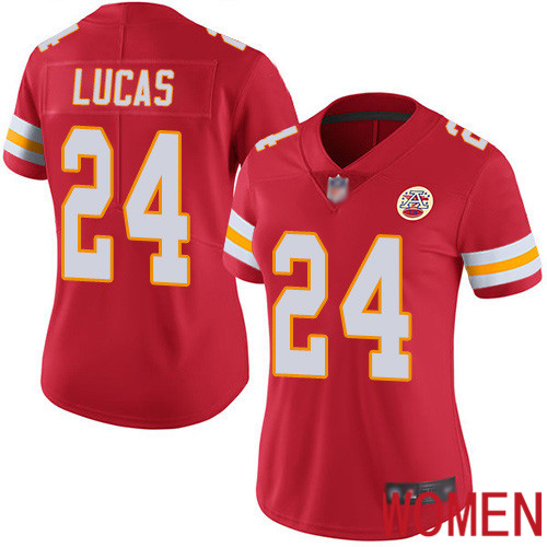 Women Kansas City Chiefs #24 Lucas Jordan Red Team Color Vapor Untouchable Limited Player Football Nike NFL Jersey